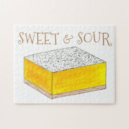 Söt och sur Gult Lemon Pub Square Baking Pussel