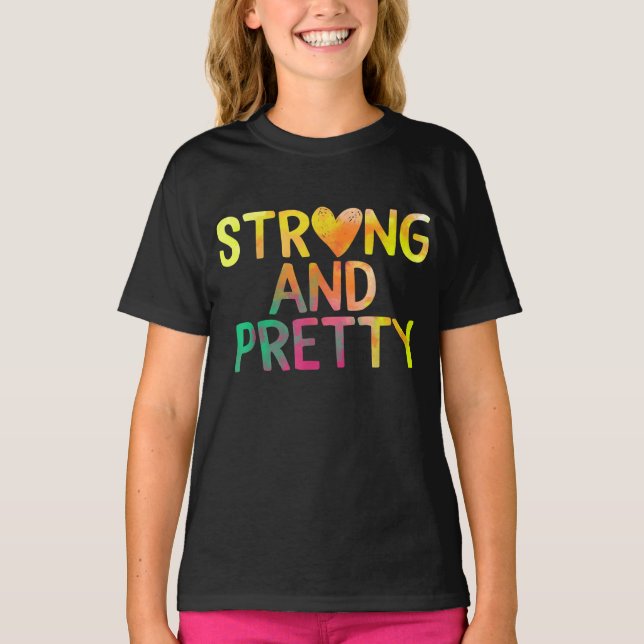 Söt och träningsfacktighet för starka kvinnor t shirt (Framsida)