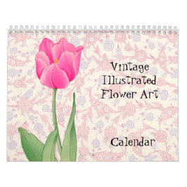 Söt- och Vintage-blomskalender Kalender