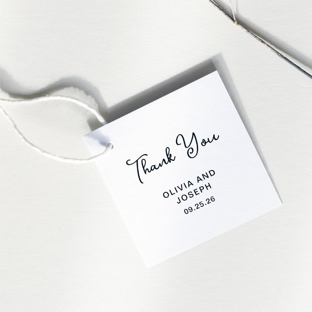 Söt och vismisk | BRÖLLOP TACK Gåvor Etiketter (A sweet, black and white wedding favor tag)