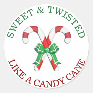 Söt och vriden något liknande en candy runt klistermärke