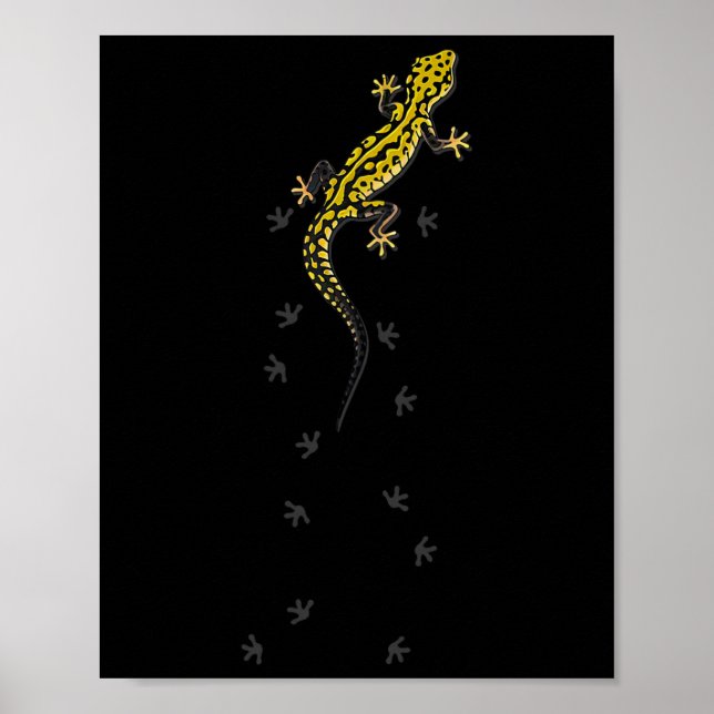 Söt ödla reptil leopardgecko present för män Wo Poster (Framsidan)