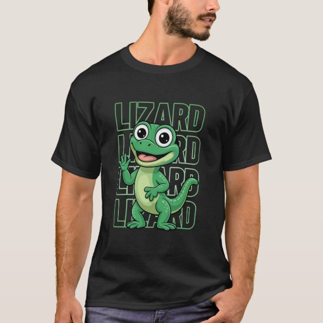 Söt ödla rolig t shirt (Framsida)