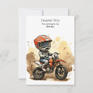 Söt Off-Road Motorcykel Födelsedag Tack Kort