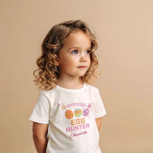 Söt Officiell Äggjägare Påsk Barn Namn T Shirt (Skapare uppladdad)