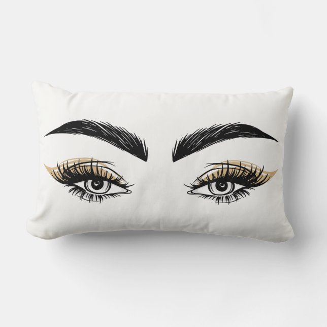 Söt Öga Beauty Salon Makeup Eyelash Lash Lumbarkudde (Framsida)