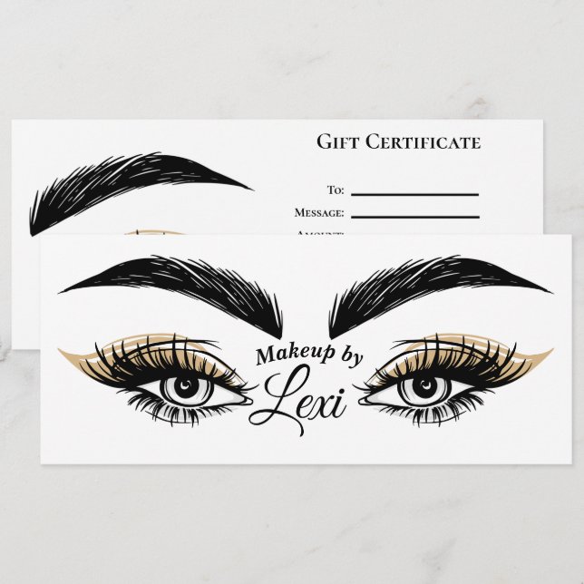 Söt Ögon Beauty Salon Lash Gift Certificate Inbjudningar (Fram/baksida)