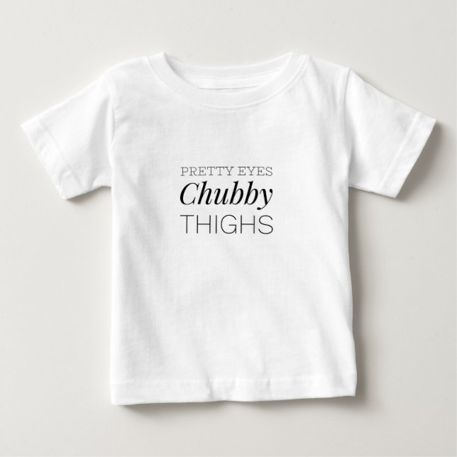 Söt ögon knubbig lår baby tshirt t shirt (Framsida)