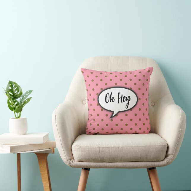 SÖT! 🛏️ Oh Hej Kastkudde – Rosa Prickar Kudde (Stol)