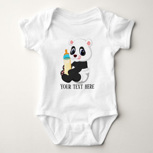 Söt oisex Panda-björnstext T Shirt (Framsida)