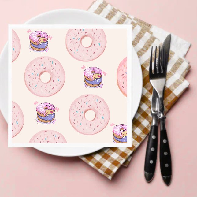 Söt öken söt donuts illustrationsmönster pappersservett (Skapare uppladdad)