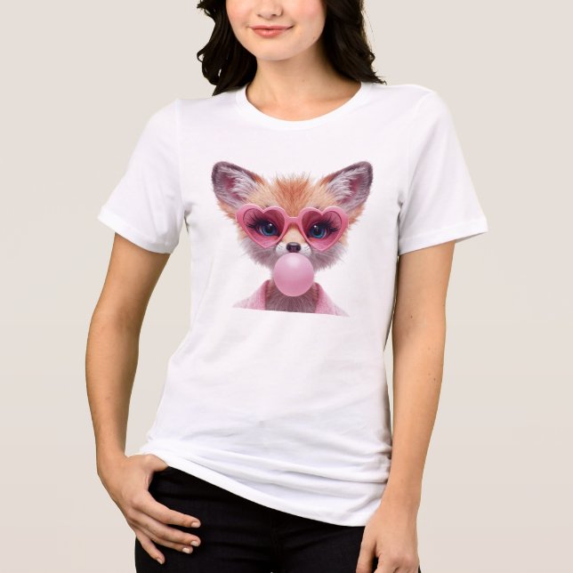 Söt Ökenräv Bubblegummi T-Shirt (Framsida)
