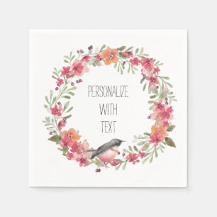 Söt Oleander och Bird Blommigt Pappersservett