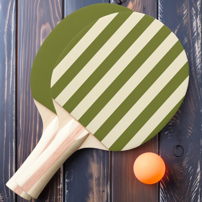 Söt Oliv Polo Randig och Heltonad Pingisracket (Skapare uppladdad)