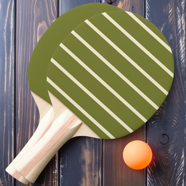 Söt oliv randig och enfärgad  pingisracket (Skapare uppladdad)