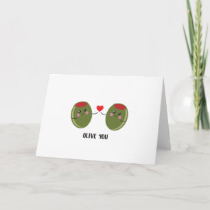 Söt 'Olive you' gratulationskort Kort