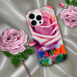 Söt Oljemålning vid Rosa ros, monogrammad