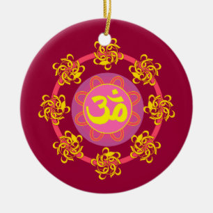 Söt Om-symbolornament Julgransprydnad Keramik