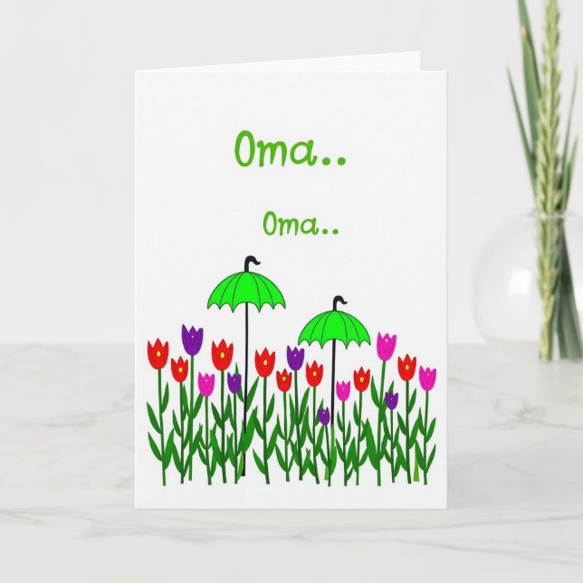 Söt Oma Blommiga Tulpaner Kort (Framsida)
