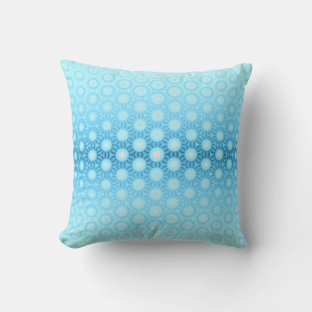 Söt Ombre Blue och Peach Geometric Kudde (Framsida)