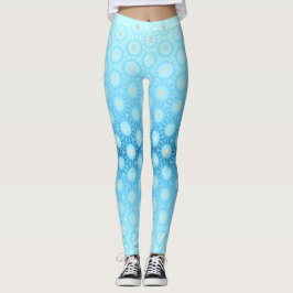 Söt Ombre Blue och Peach Geometric Leggings