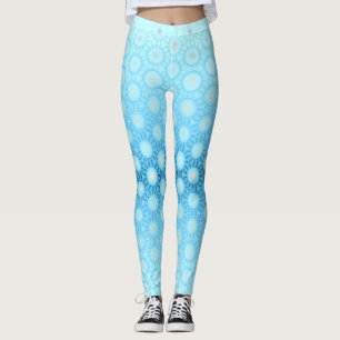 Söt Ombre Blue och Peach Geometric Leggings