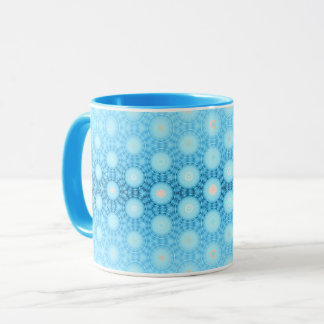 Söt Ombre Blue och Peach Geometric Mugg
