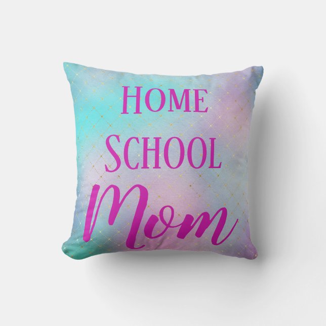 Söt Ombre Homeschool Mamma Kudde (Framsida)