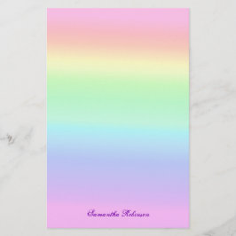 Söt Ombre Pastel Rainbow Brevpapper