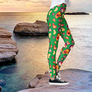 Söt Ombre Play Foil Hearts Grönt Leggings