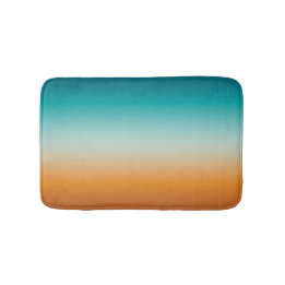 Söt Ombre Sunny Orange & Teal Blue Gradient Badrumsmatta
