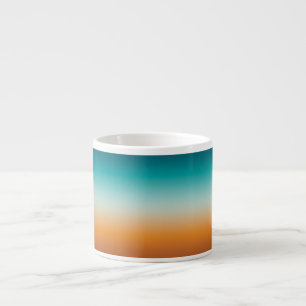 Söt Ombre Sunny Orange & Teal Blue Gradient Espressomugg