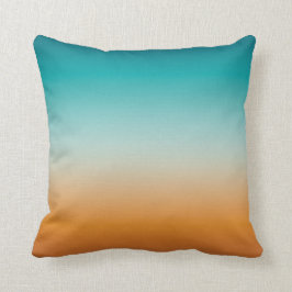 Söt Ombre Sunny Orange & Teal Blue Gradient Kudde