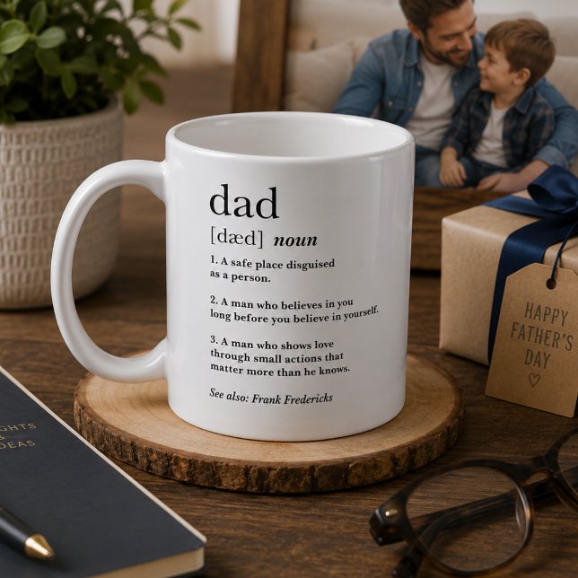 Söt Omhändertagande Pappa Definition Farsdagsprese Kaffemugg (Skapare uppladdad)