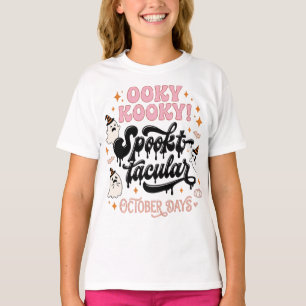 Söt Ooky Kooky Skräckinjagande Halloween Flick-T-S T Shirt