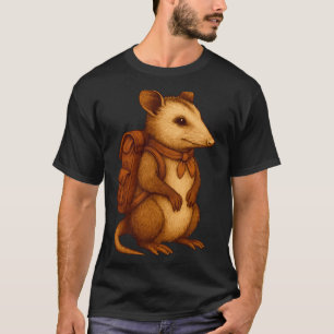 Söt opossum backpacker camping vandrare skog t shirt