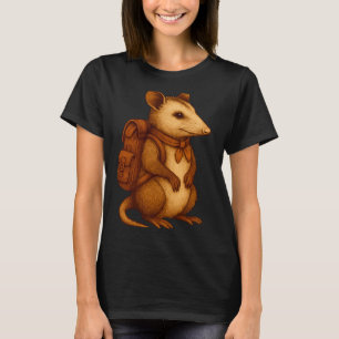 Söt opossum backpacker camping vandrare skog t shirt