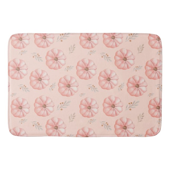 Söt orange akvarellpumpa Höst   Badrumsmatta (Framsidan)