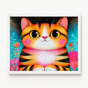 Söt orange amerikansk korthårig katt-målning poster