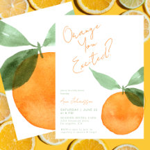 Söt Orange Är Du Upphetsad Citrus Babyfirande