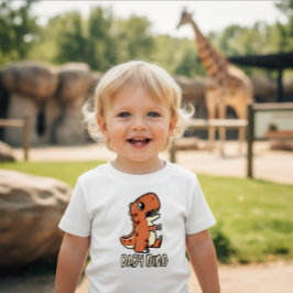 Söt orange baby dinosaurus t-shirt för småbarn