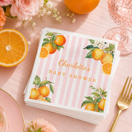Söt orange citrus baby shower pappersservett