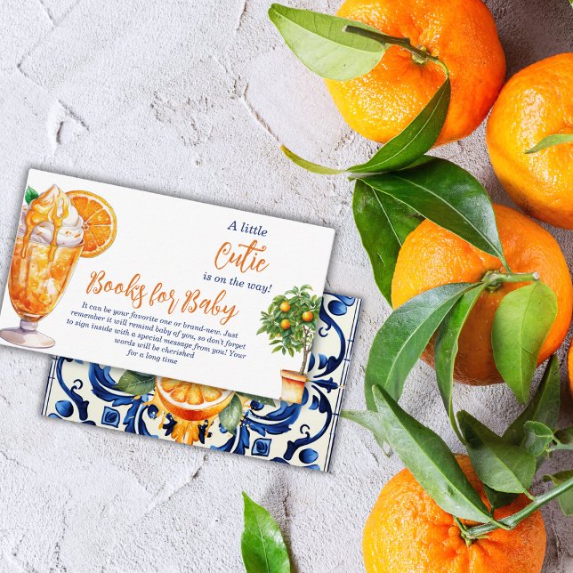 Söt Orange Citrus Sommar Bok Barnkalasspel Tilläggskort (Skapare uppladdad)