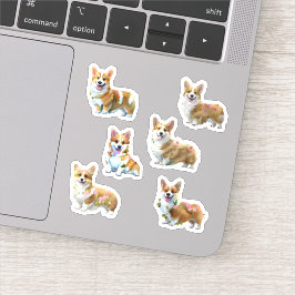Söt orange corgi för ett positivt humör  klistermärken