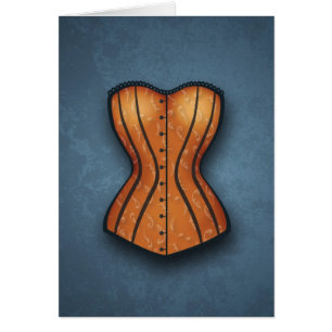 Söt Orange Corset Hälsningskort