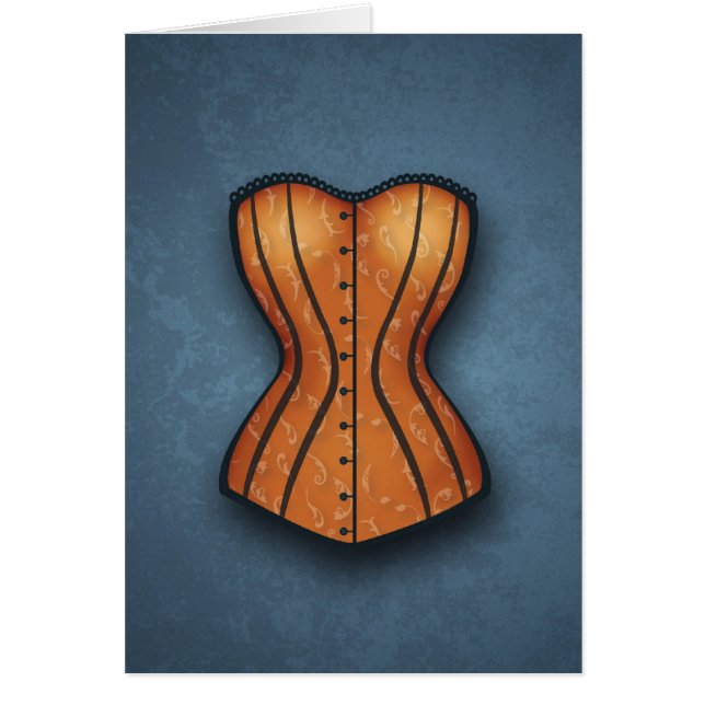 Söt Orange Corset Hälsningskort (Framsidan)