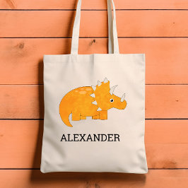 Söt orange dinosaurie personlig tygkasse