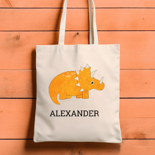 Söt orange dinosaurie personlig tygkasse