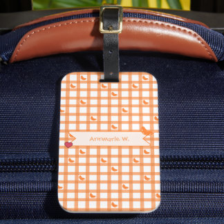 Söt orange gingham bagagebricka