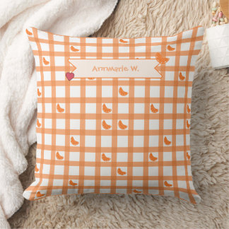 Söt orange gingham kudde